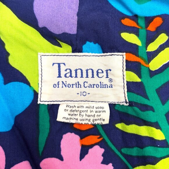 Vintage sleeveless navy floral maxi dress with bold pattern - fits like s/m - Picture 5 of 6